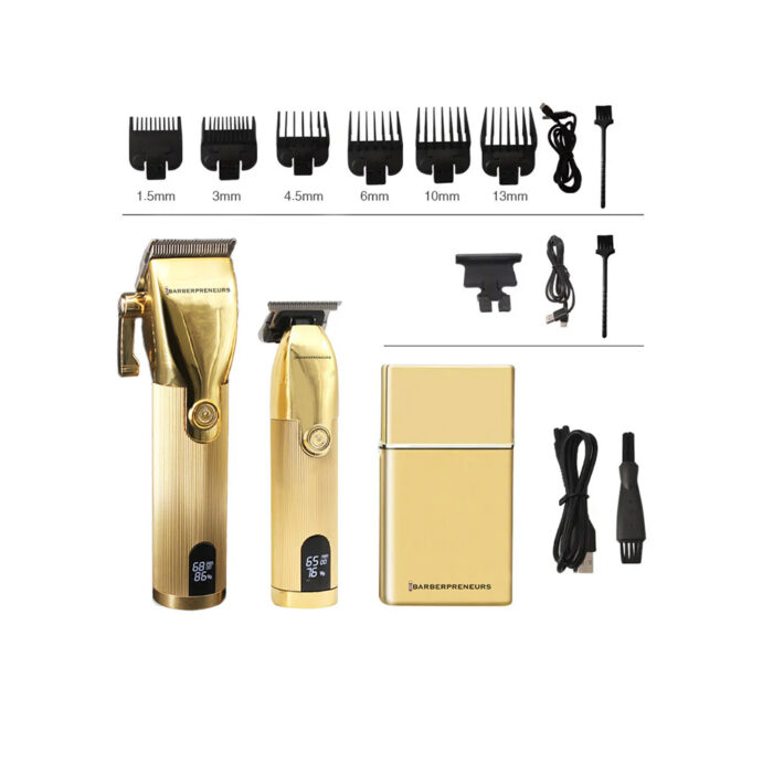 GOLD PRO hair clipper pack with liner and shaver barberpreneurs